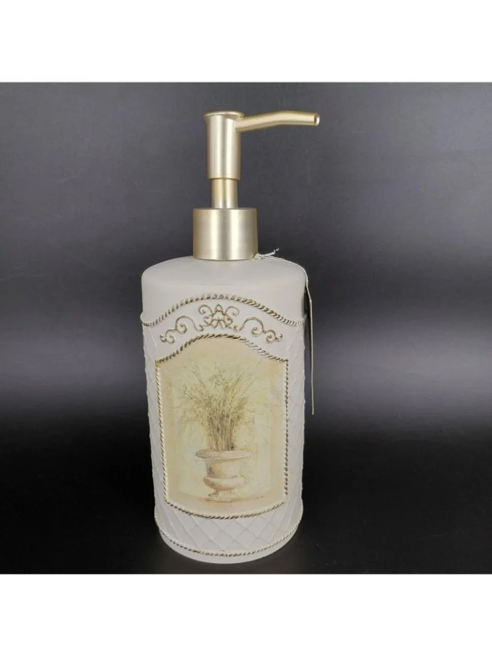 Croscill Fresco Grasses Lotion Soap Dispenser Resin Hand Painted Cream Bath